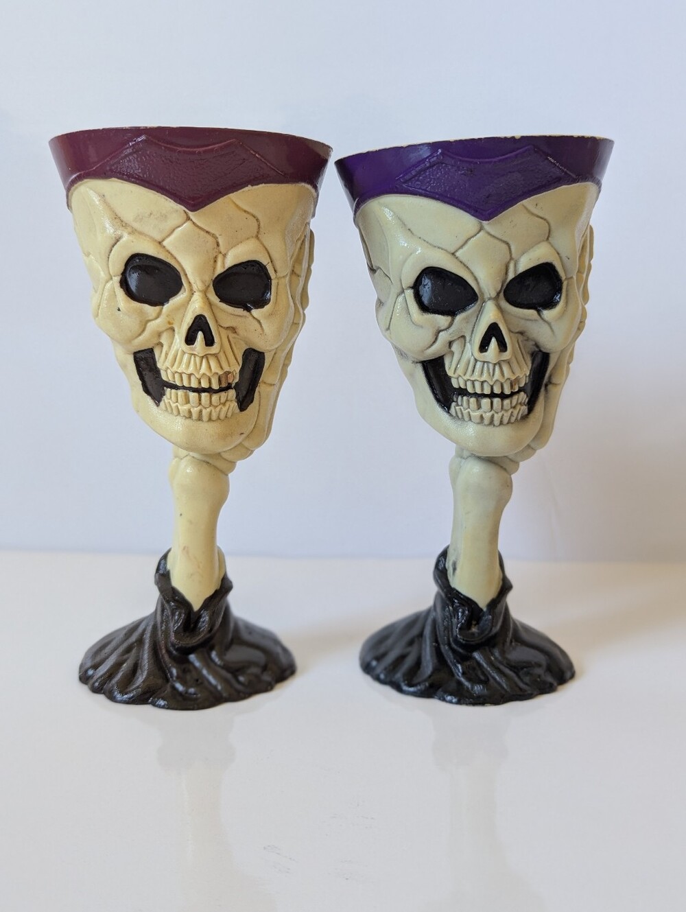 Halloween Skull Wine Goblet - Pair - Decorative Halloween Chalices